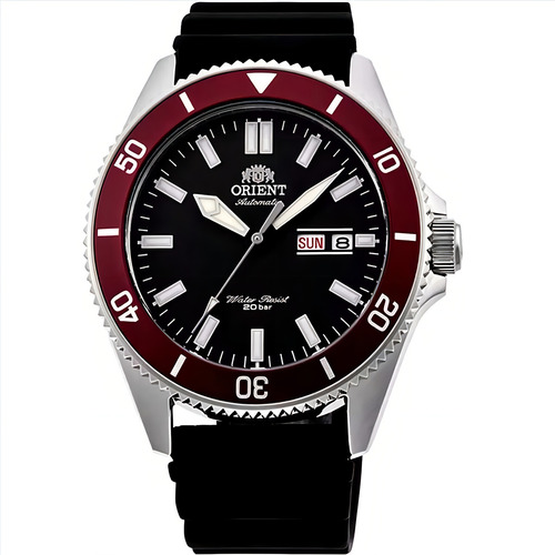 Relógio Orient Masculino Automático Kanno Diver Ra-aa0011b19 Cor da correia Preto Cor do bisel Vermelho Cor do fundo Preto