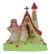 Comprar Adorno De Torta De Dos Angelitos En Porcelana Fria Multicolor Angelitos