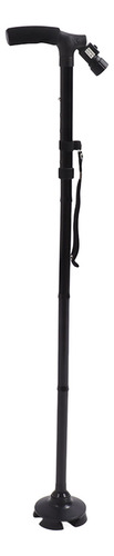 Bastón Plegable Ajustable Con Luz Led Y 4 Puntos De Apoyo