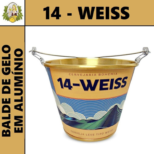 Balde De Gelo Em Alumínio Cerveja Bohemia 14 - Weiss 5l Cor Amarelo 14-weiss