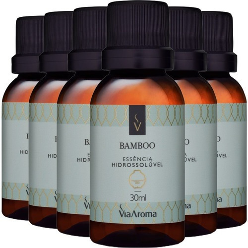 Essência Base De Água Bamboo 6 X 30ml Via Aroma