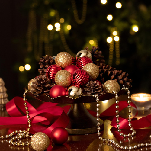 Esferas Navideñas Inastillables 24 Piezas 40 Mm Decoración Á