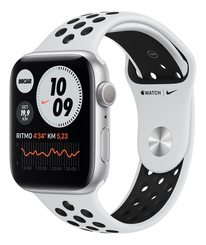 Apple Watch Nike (GPS) Series 6 44mm caixa 44mm de  alumínio pulseira  cinza/preta A2292
