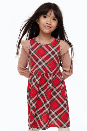 Vestido Solero Navidad Rojo Niña  Hym Pilchasdemarca