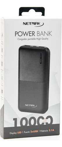 Imagen 6 de 9 de Cargador Portatil Netmak 10.000mah Tipo C 5v 2.1a Powerbank