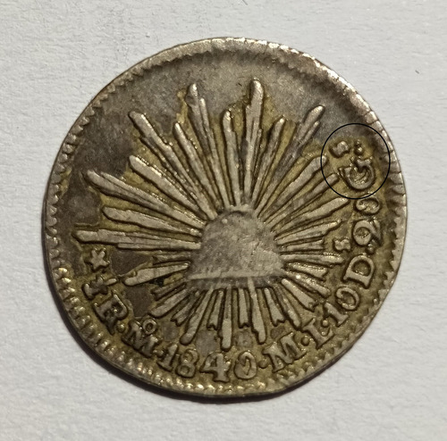 Moneda 1/2 Real 1840 Mo Ml Republica Mexicana