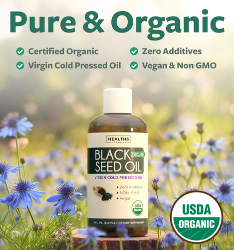 Óleo De Semente De Cominho Preto Healths Harmony Organic 240