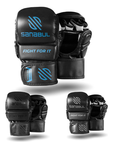 Sanabul Essential - Guantes Híbridos Mma De 7 Onzas (negro.