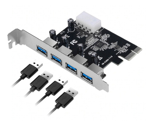 Placa Expansora Pci-ex Usb 3.0 Com 4 Portas Para Pcs