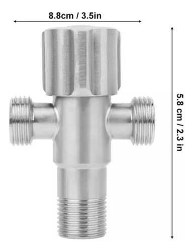 Llave Angular Doble 1/2 Acero Inoxidable 304