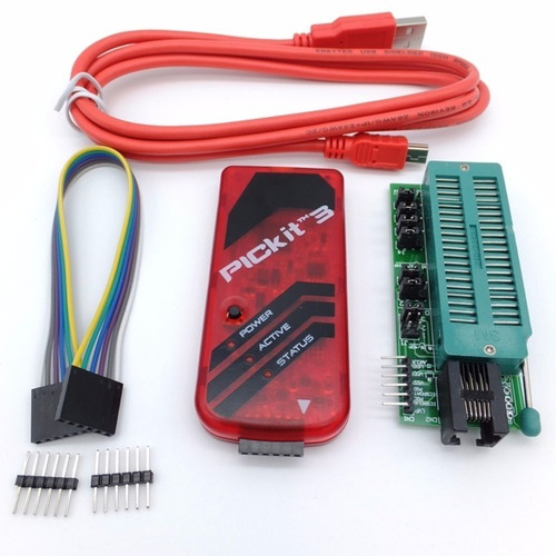 Kit Programador Pickit 3 + Base Zif + Cable Usb + Cable Mcu