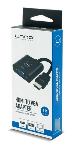 Adaptador Hdmi A Vga Unno Ad4202bk