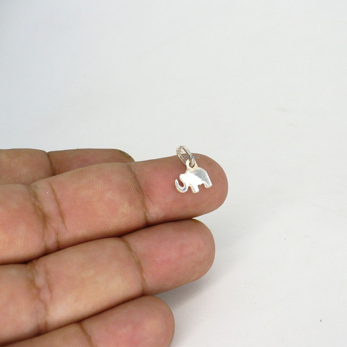 Conjunto Cadena Y Dije Elefante Calado Plata Suerte Color Plateado
