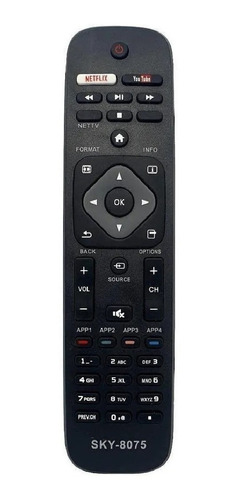 Controle Remoto Tv Philips Smart Tec Netflix Youtube Le-7516