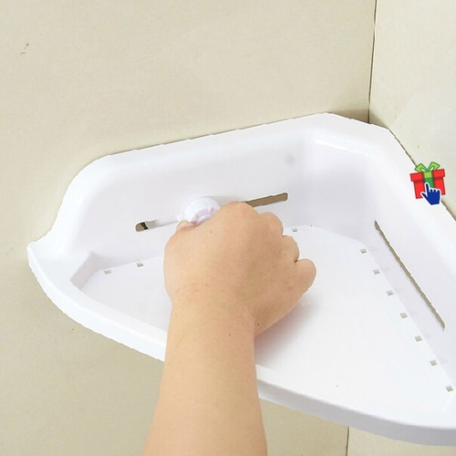 Set X2 Esquinero Plástico Estante Repisa Baño Sopapa Ventosa