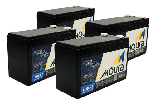 Kit 4 Bateria 12v/7ah Do Nobreak Intelbras Snb 2000 Va 1400w