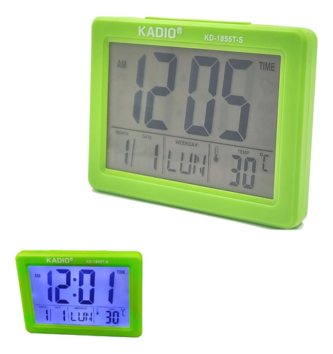 Reloj Despertador Digital Multifuncional Lcd Moderno De Mesa