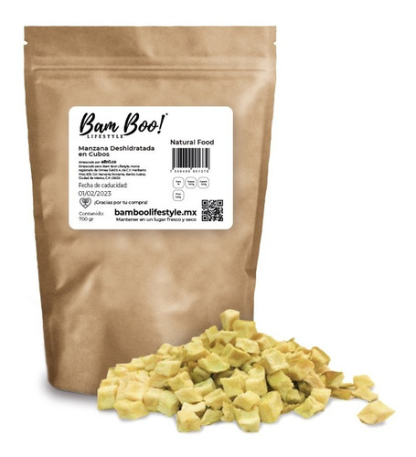 Imagen 1 de 5 de Manzana Deshidratada En Cubos 700 Gr. Bam Boo! Lifestyle