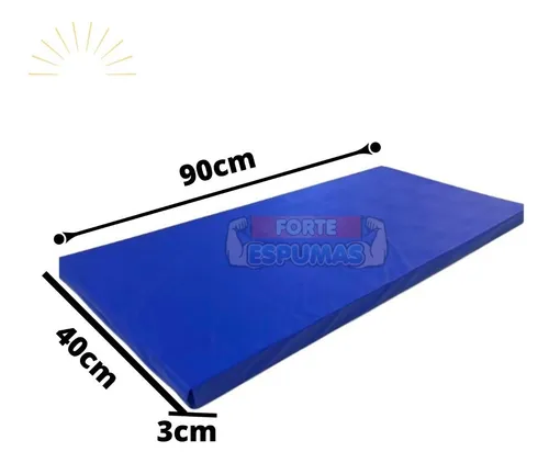 Colchonete 98 X 50 X 3 Academia Yoga Ginastica Cor Colchonete Azu...