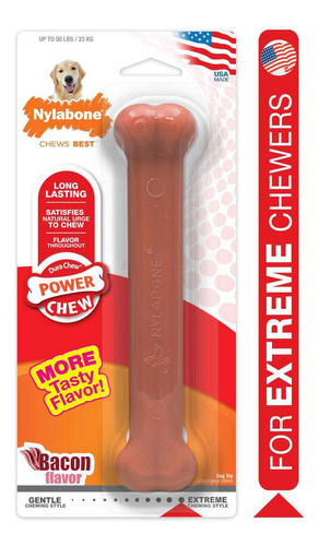 Juguete Nylabone Perro Power Dura Chew Tocino 23kg Extreme