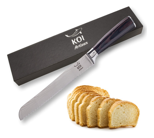 Koi Artisan Cuchillos De Chef (cuchillo De Pan De 8 Pulgadas