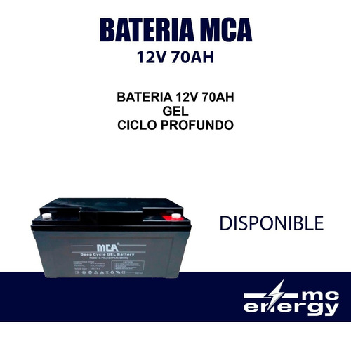 Bateria Mca Gel 12v 70ah Ciclo Profundo