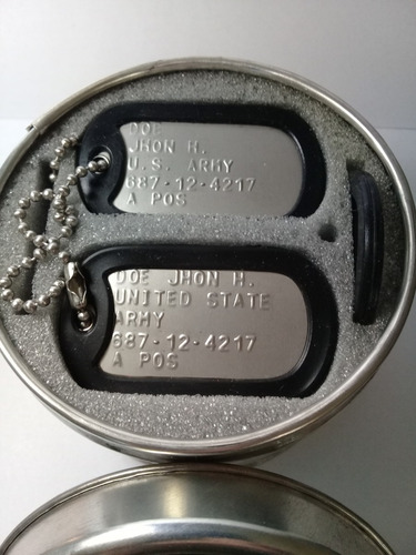 Imagen 6 de 8 de Chapas Dog Tags De Identificacion Militar Originales Militar