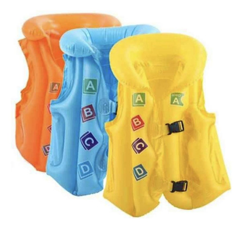 Haleco Inflable Salvavidas Infantil Pileta Agua Flotador Olor Azul Talle S