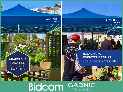 Imagen 5 de 10 de Gazebo 3x3 Plegable Portatil + Bolso Transporte Y Estacas