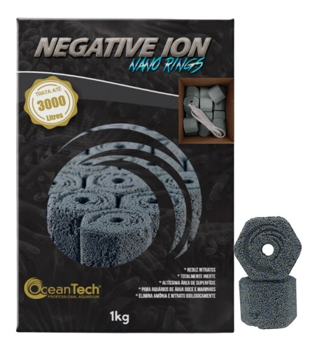 Mídia Ceramica Biológica Negative Ion Nano Rings Trata 3000l