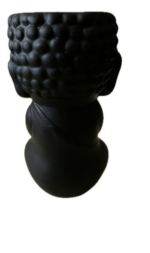 Macetas Buda Esculturas Meditando, Ceramica 13x7 Cm Negro Eeee