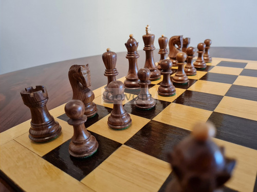 Juego Ajedrez Madera Profesional Piezas Yugoslavia Golden