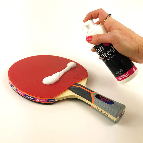 Kit De Limpieza De Raqueta Butterfly Modelo Ping Pong Rosa Y Negro Tipo De Mango