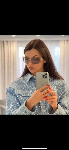 Lentes De Sol Miu Miu 54ys Prada Gucci Celine Balenciaga Ocean Gris Sin Dorado (Usado)