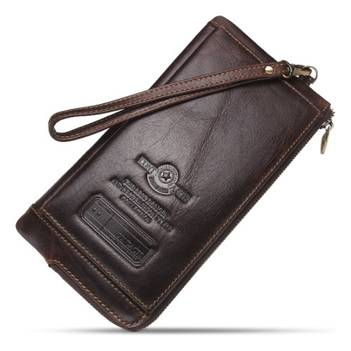 Bolso De Mano De Cuero Genuino Para Hombre Para Celular