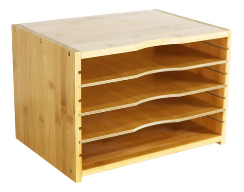 Wkwker Organizador De Archivos Con 3 Estantes Ajustables, Ba