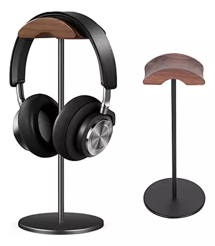 Soporte Para Auriculares Con Reposacabezas De Madera De Noga