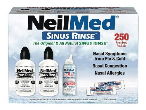 Neilmed Sinus Rinse - 2 Botellas - 250 Paquetes Premezclados