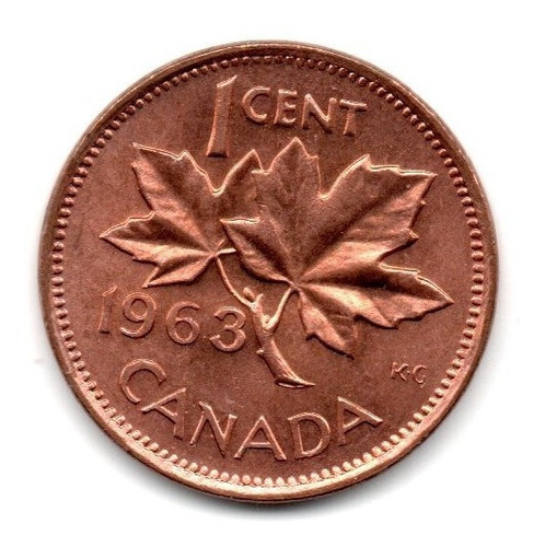 Canada Moneda 1 Cent Año 1963 Km#49 Sin Circular