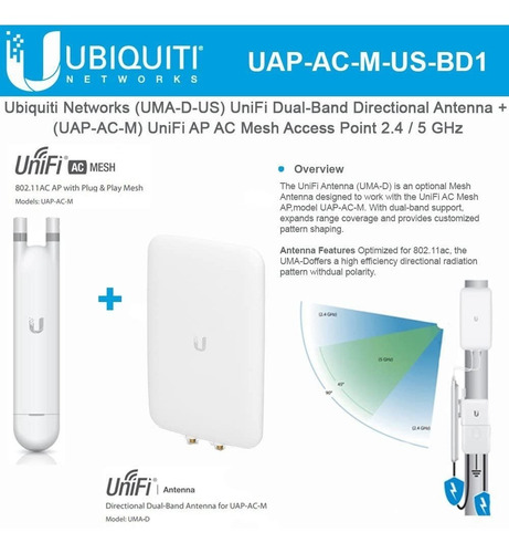 Imagen 4 de 7 de Kit Access Point Uap-ac-m + Antena Direccional Uma-d