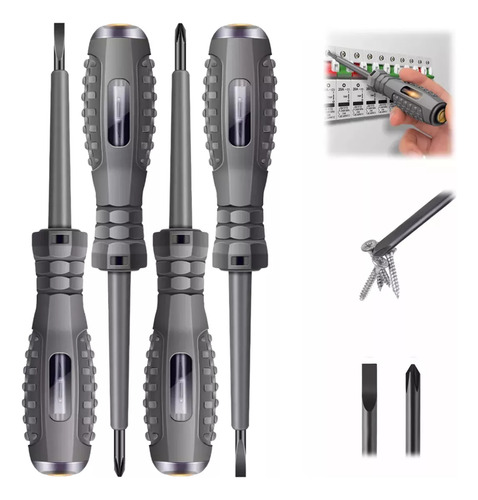 Kit De Destornilladores Aislados Para Prueba De Voltaje, 4 U
