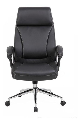 Imagen 2 de 3 de Silla de escritorio Newmo Topaz negra con tapizado de cuero sintético
