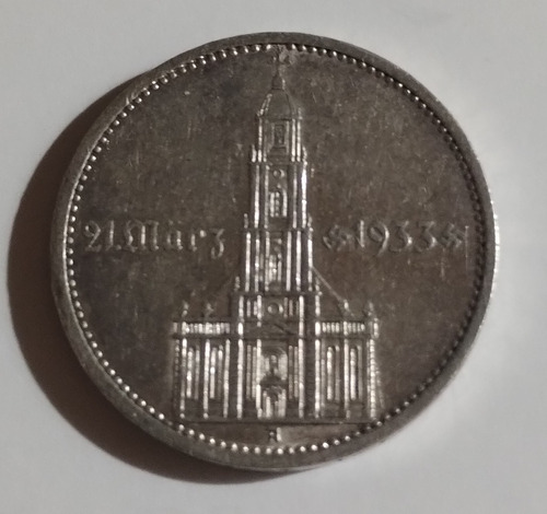 Moneda Alemania 5 Reichmark Plata 1934 Km#82