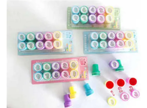 Kit Tampons Créatifs Djeco - Motifs Et Coiffures - 4 Portraits à Compléter, Encre Lavable