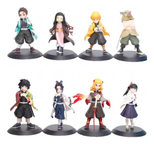 Set 8 Figuras Demon Slayer Nezuko Tanjiro Inosuke Shinobu
