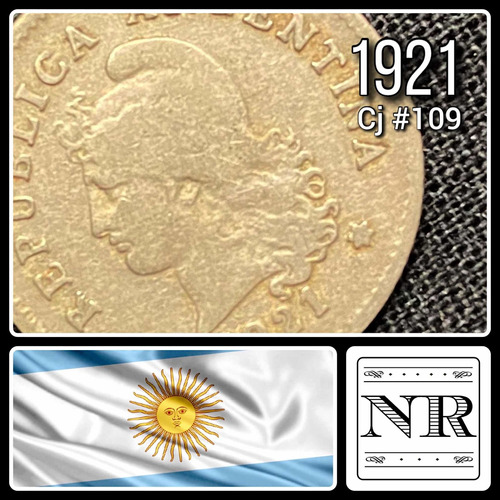 Argentina - 10 Centavos - Año 1921 - Cj #109 - Níquel