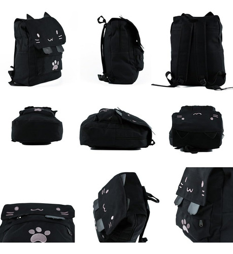 Mochila Escolar Bolsas Para Niños Kitty (negra)