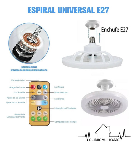 Ventilador Con Lampara De Techo Miltifuncion 2 En 1