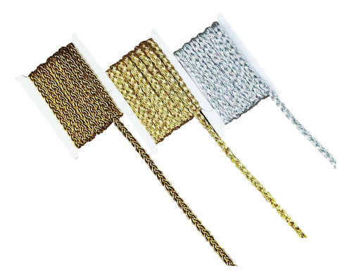 Gimp Trenza De 9 Yardas, 0.315 In, 3 Rollos De Trenza De Tel