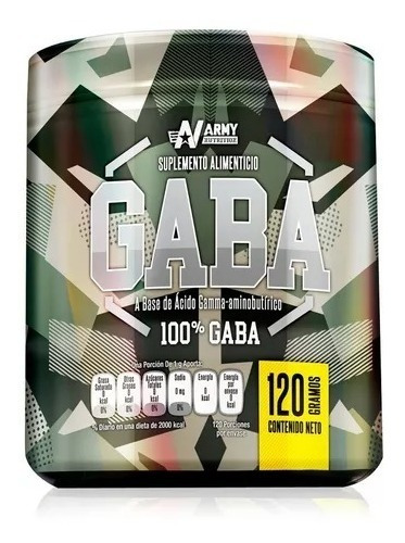 Army Nutrition Gaba 100% Puro 120 Serv. 120g Sfn